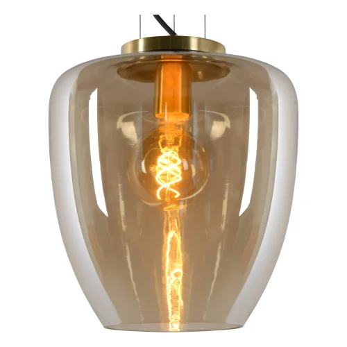 Светильник подвесной Florien 30473/28/62 Lucide янтарный 1 лампа, основание золотое в стиле современный выдувное фото 6
